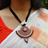 Handmade Terracotta Jewelry Set – Traditional Boho Necklace & Earrings for Women